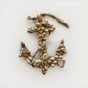 New Wood Anchor Embellished With a Variety Of Sea Shells